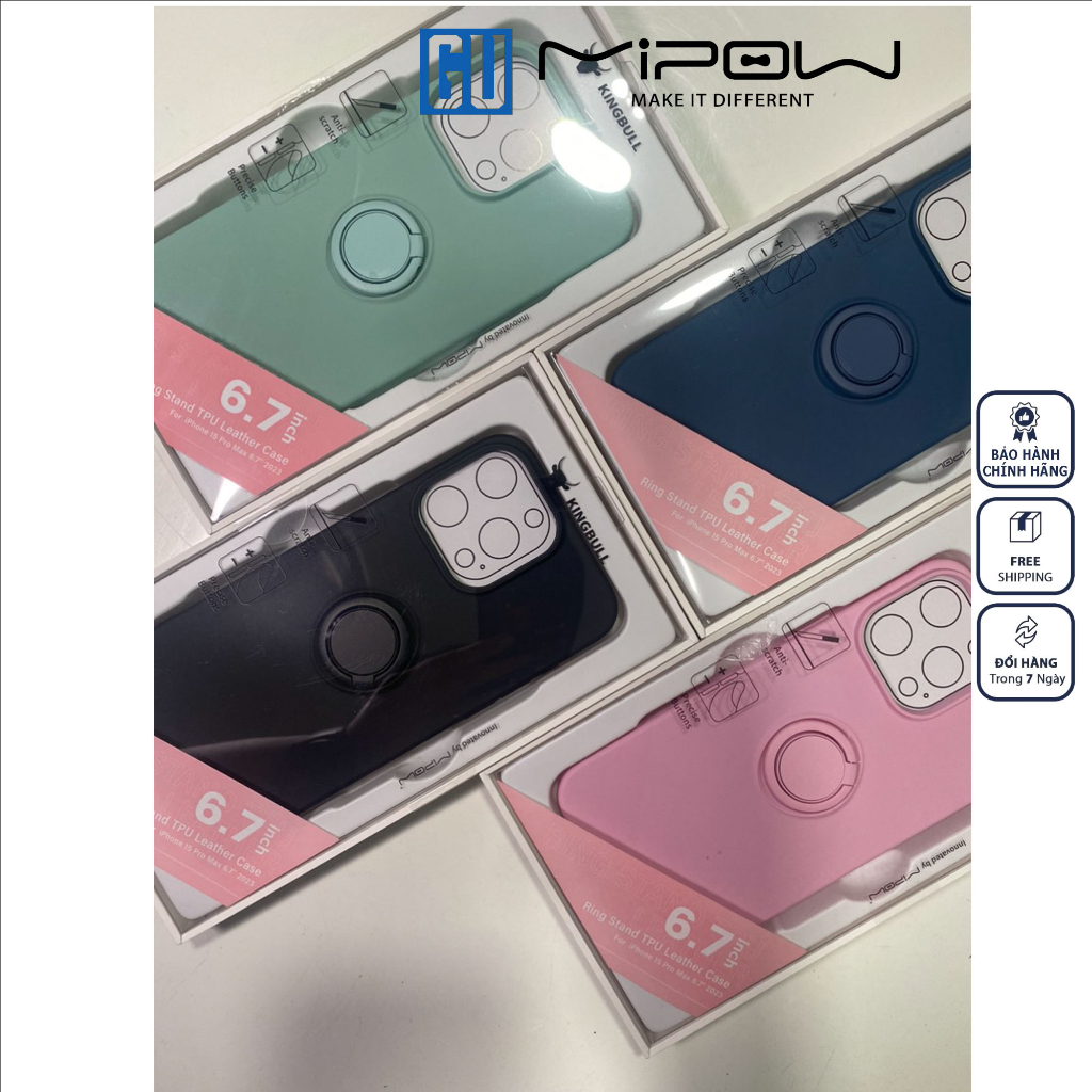 Op Lung Mipow矽環持有者DE旋轉Kim Loai TPU PU皮革iPhone 15 Pro Max Image 1